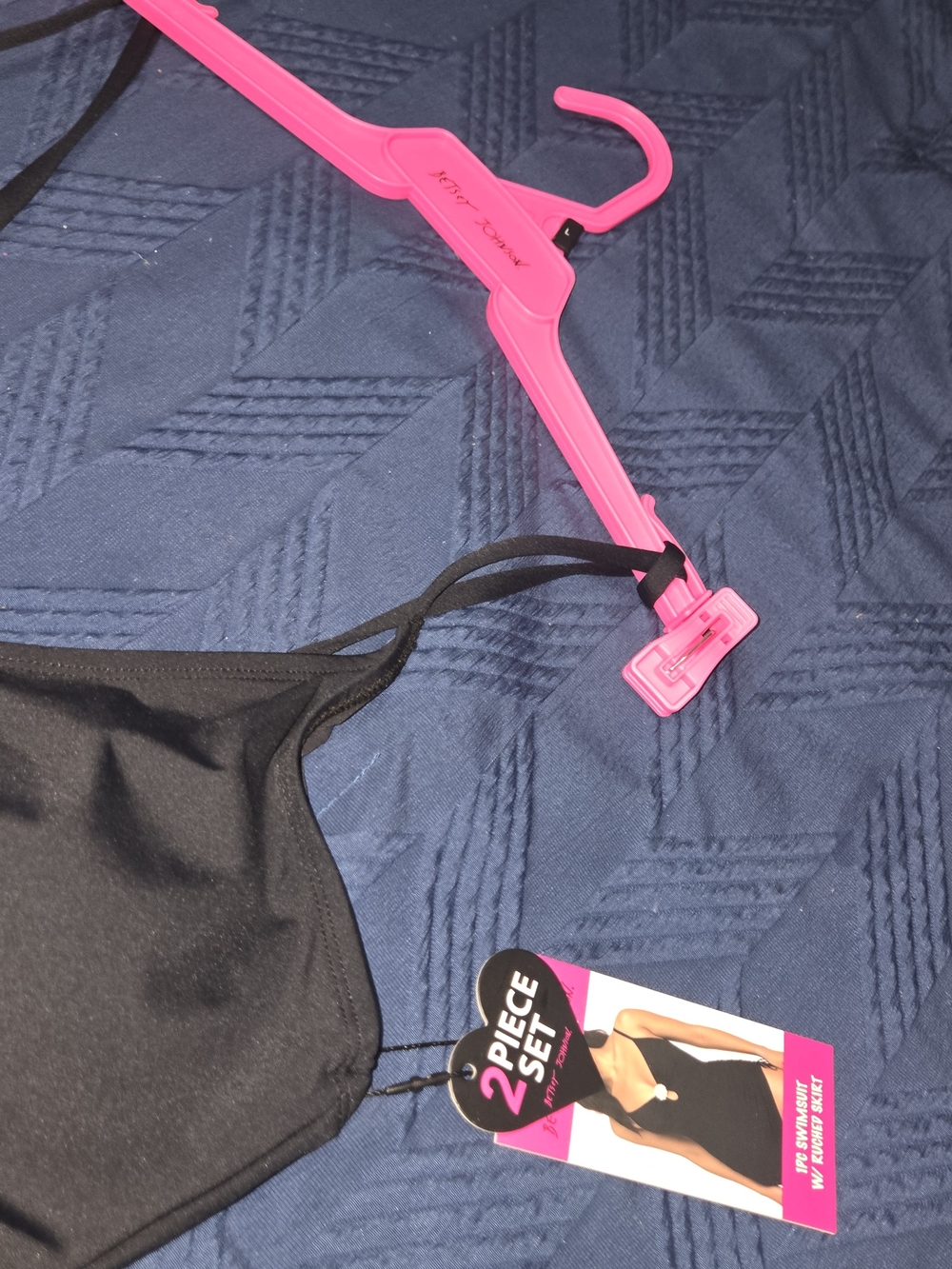 Betsey Johnson Black One-Piece Swimsuit with Sheer Skirt - Picture 3 of 5
